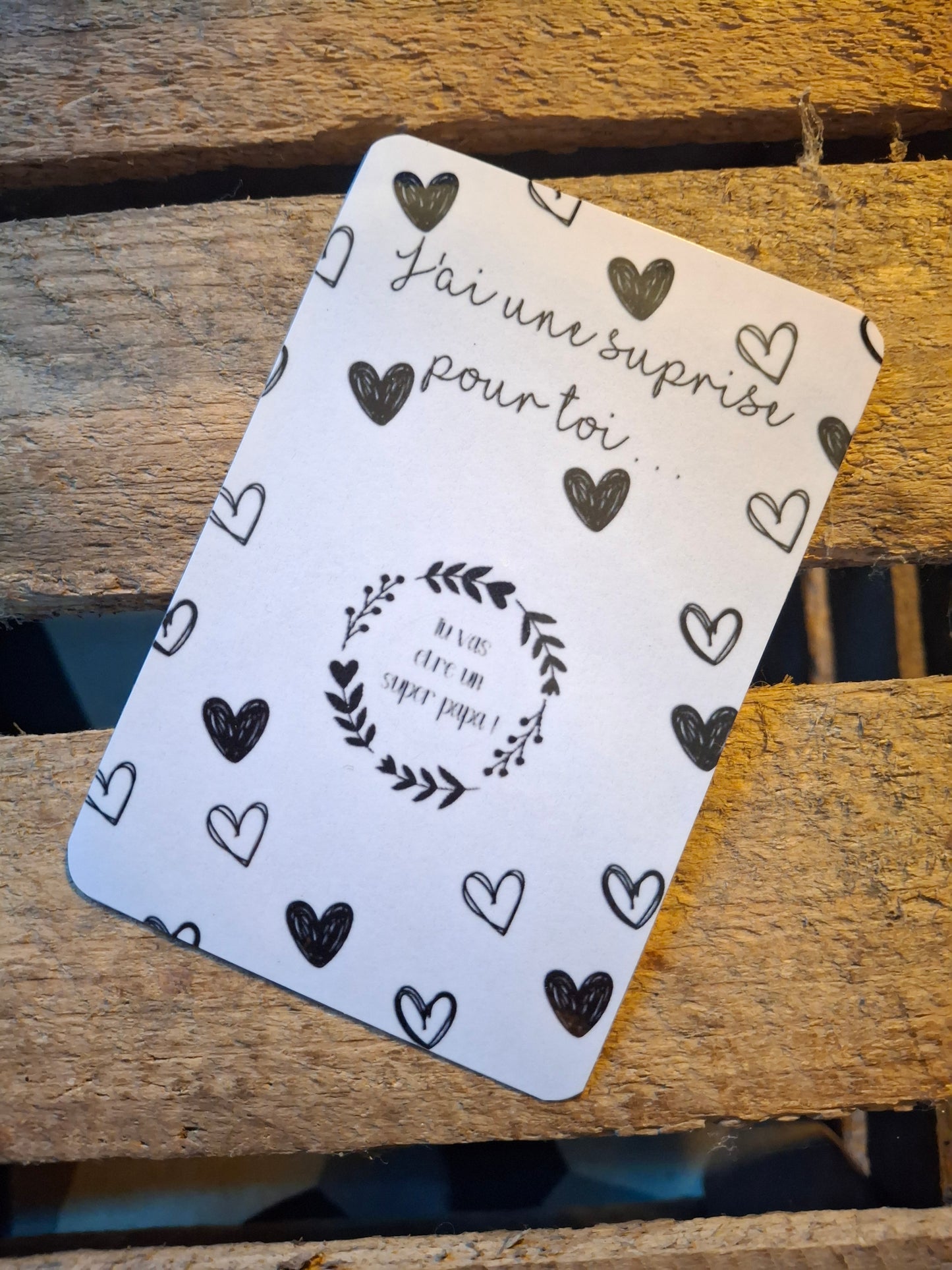 Carte à gratter personnalisée “J’ai une surprise pour toi – Tu vas être Papa”