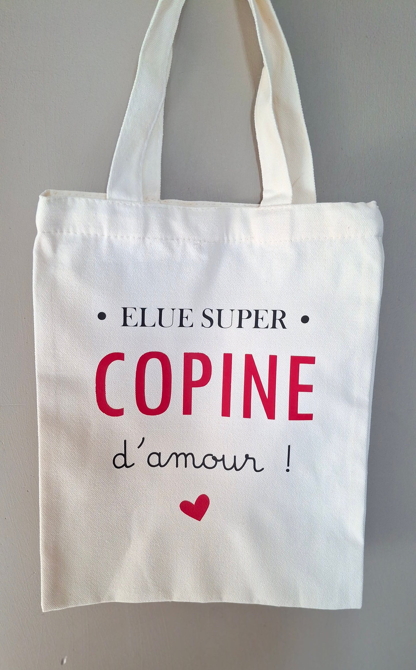 Sac “Élue Super Copine d’Amour” – cabas personnalisé cadeau amie