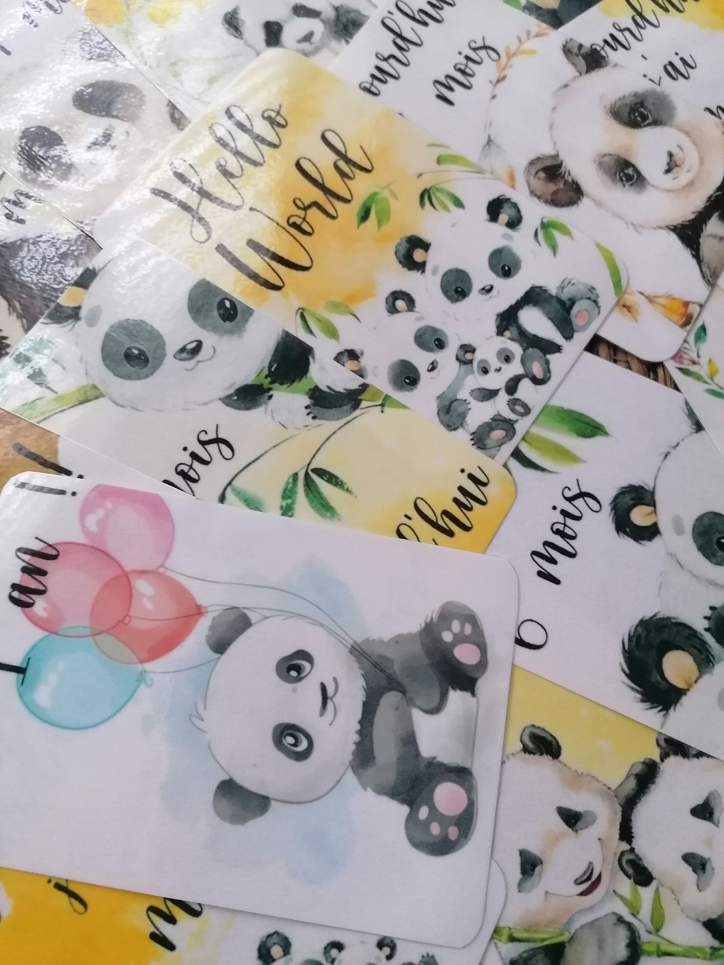 Cartes étapes bébé _ thème PANDA
