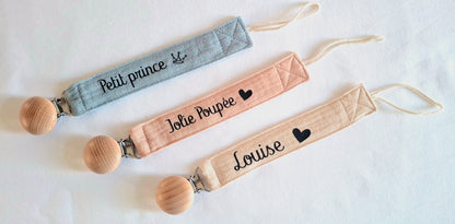 Attache tétine personnalisée couronne – prénom bébé | Ma Bulle Créative