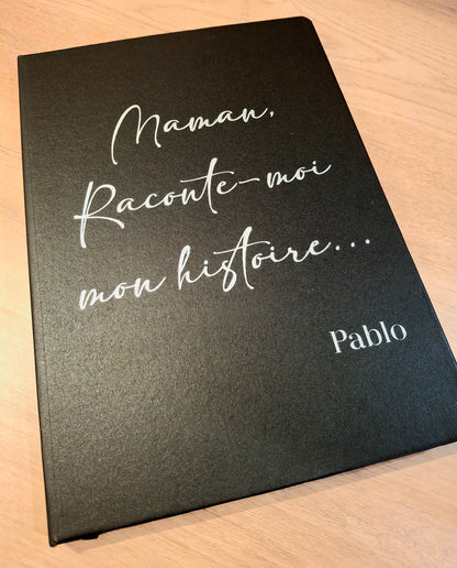 Livre personnalisé “Maman, raconte-moi mon histoire” – Couverture Noire – Avec Prénom Personnalisé