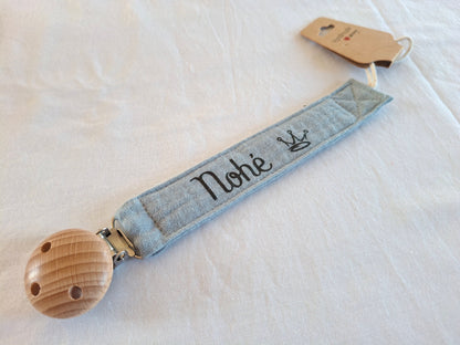 Attache tétine personnalisée couronne – prénom bébé | Ma Bulle Créative