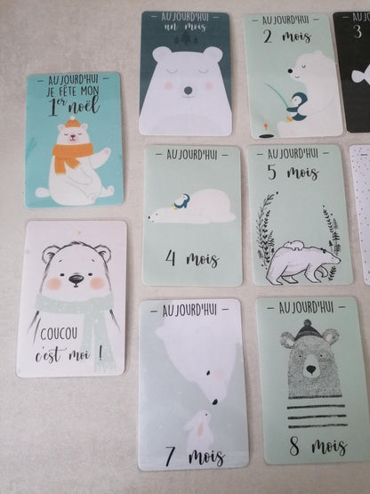 Cartes étapes bébé _ thème OURS