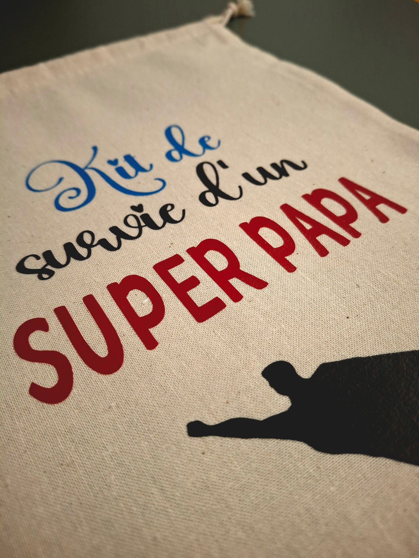 Sac “Kit de survie d’un super papa” – Cadeau original pour papa
